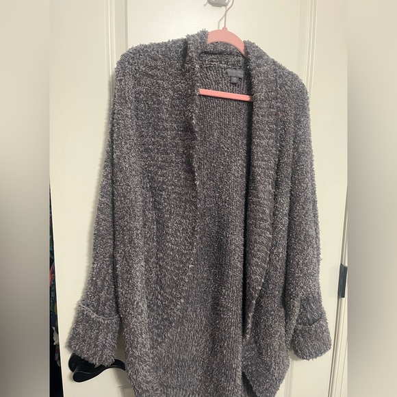 Barefoot Dreams CozyChic Gray Ultra Soft Cardigan Size L/XL - Picture 3 of 9